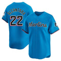 Johmsee M.Marlins #22 Sandy Alcantara Player Blue Home Limited Stitched Jerseys