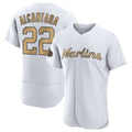 Johmsee M.Marlins #22 Sandy Alcantara Player Gold  Home Limited Elite Stitched Jerseys