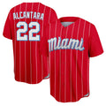 Johmsee M.Marlins #22 Sandy Alcantara Player Red City Connect Home Game Stitched Jerseys
