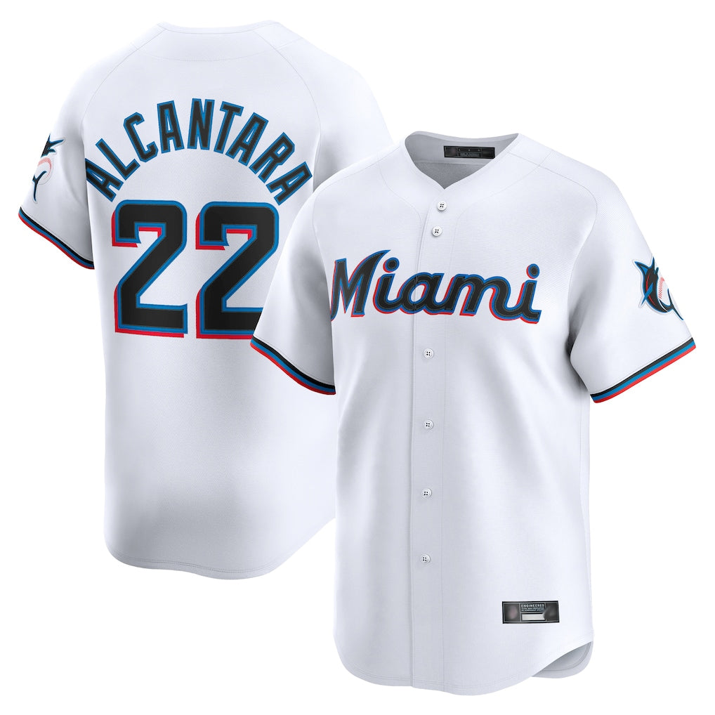 Johmsee M.Marlins #22 Sandy Alcantara Player White Home Limited Stitched Jerseys