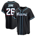 Johmsee M.Marlins #26 Janson Junk Player Black Fashion Out Home Game Stitched Jerseys