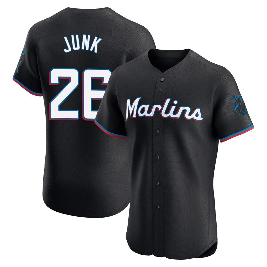 Johmsee M.Marlins #26 Janson Junk Player Black Vapor Home Limited Elite Stitched Jerseys