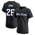 Johmsee M.Marlins #26 Janson Junk Player Black Vapor Home Limited Elite Stitched Jerseys