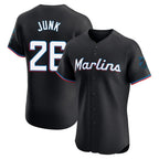 Johmsee M.Marlins #26 Janson Junk Player Black Vapor Home Limited Elite Stitched Jerseys