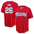 Johmsee M.Marlins #26 Janson Junk Player Red City Connect Home Game Stitched Jerseys