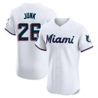 Johmsee M.Marlins #26 Janson Junk Player White  Home Limited Elite Stitched Jerseys