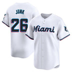 Johmsee M.Marlins #26 Janson Junk Player White  Home Limited Stitched Jerseys
