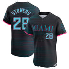 Johmsee M.Marlins #28 Kyle Stowers Player Black City Connect Home Limited Elite Stitched Jerseys