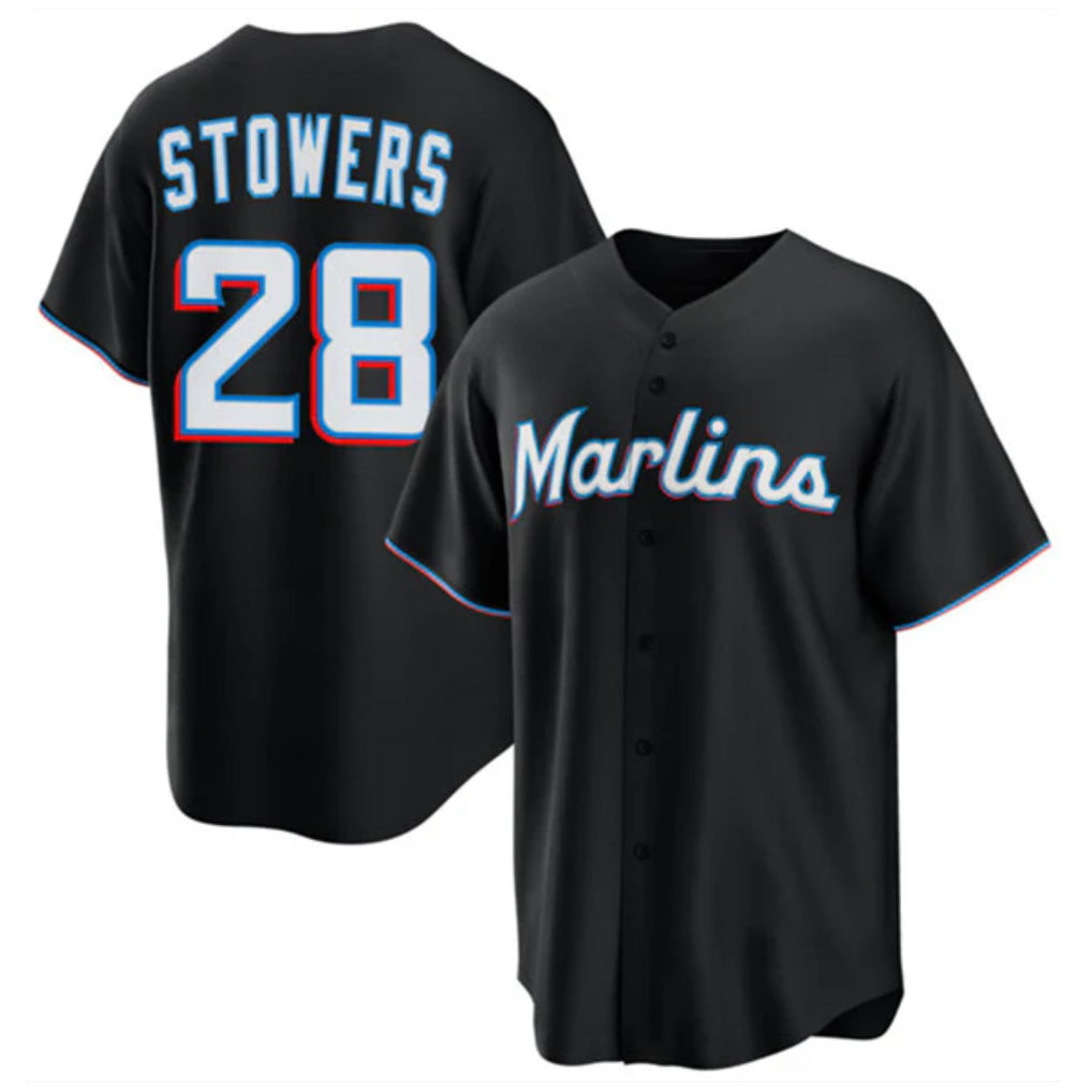 Johmsee M.Marlins #28 Kyle Stowers Player Black  Home Game Stitched Jerseys
