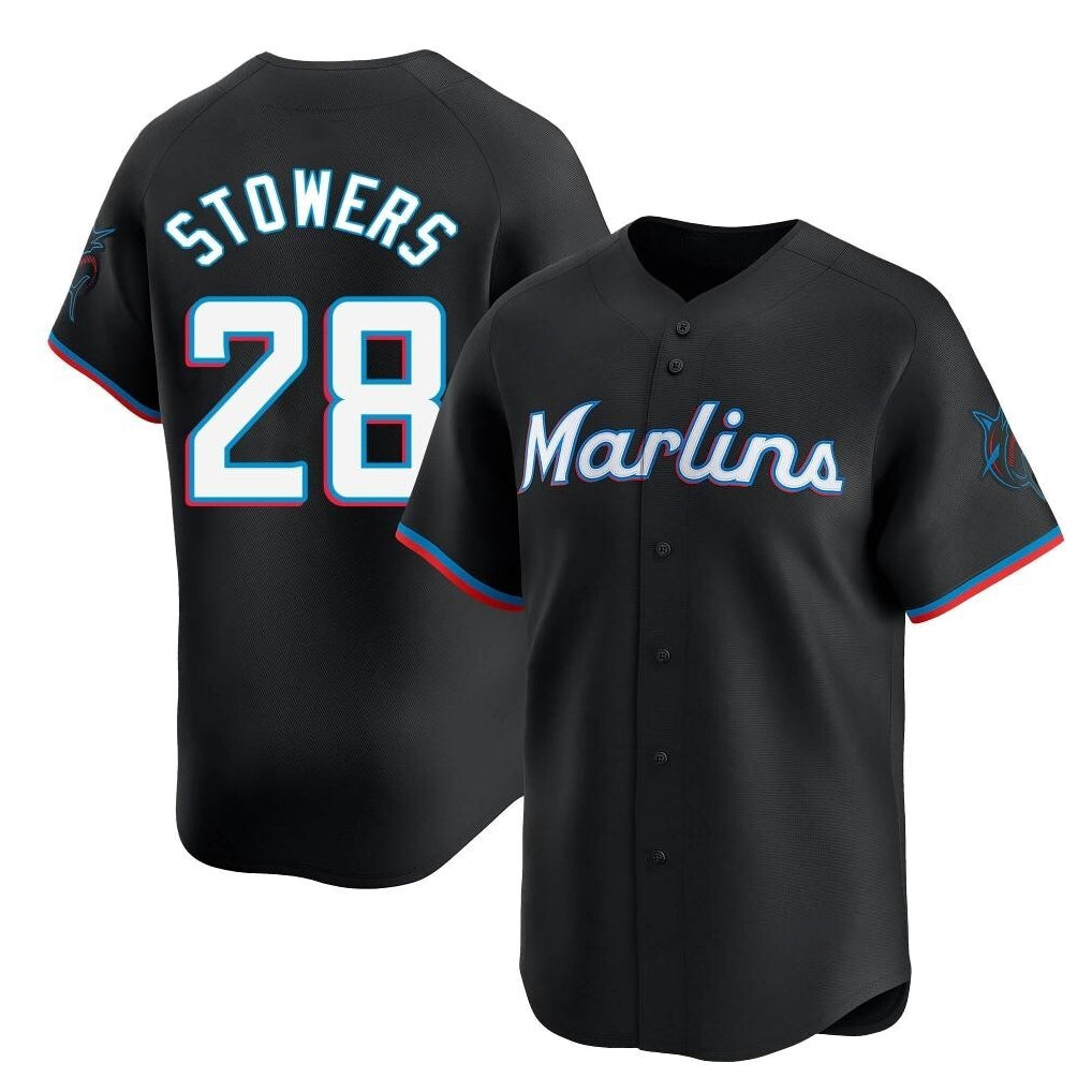 Johmsee M.Marlins #28 Kyle Stowers Player Black Home Limited Stitched Jerseys