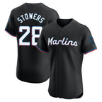 Johmsee M.Marlins #28 Kyle Stowers Player Black Vapor Home Limited Elite Stitched Jerseys