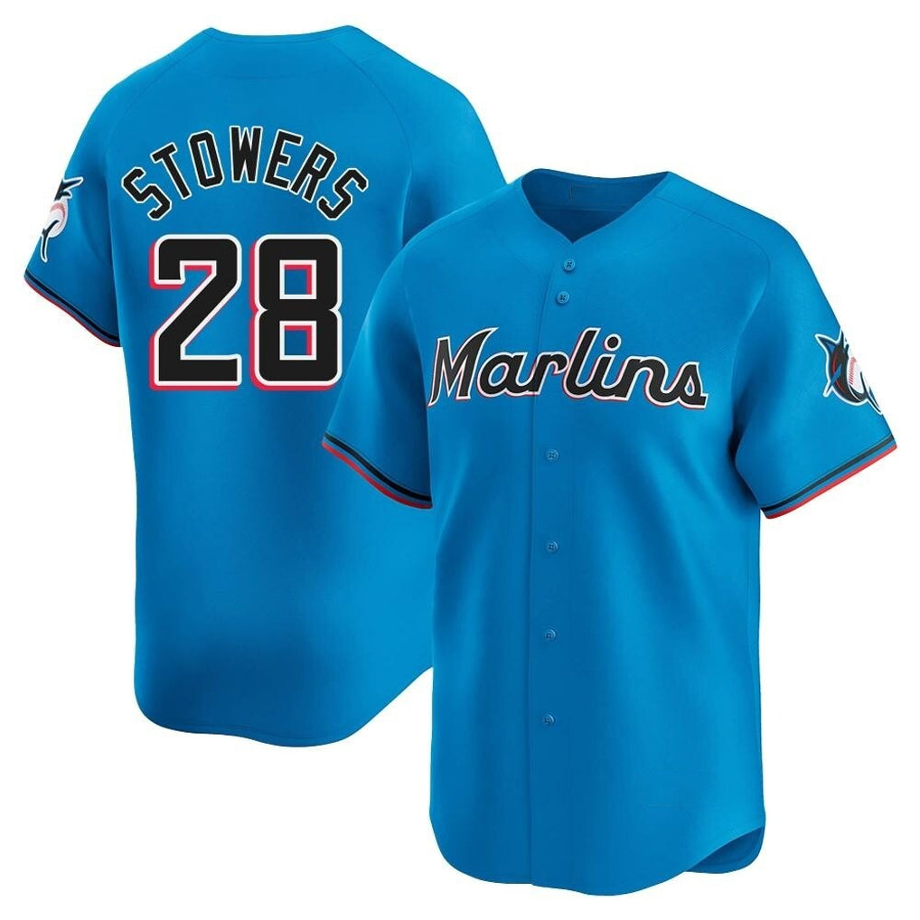 Johmsee M.Marlins #28 Kyle Stowers Player Blue Home Limited Stitched Jerseys