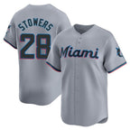 Johmsee M.Marlins #28 Kyle Stowers Player Gray Home Limited Stitched Jerseys