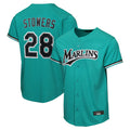 Johmsee M.Marlins #28 Kyle Stowers Player Teal Home Game Stitched Jerseys