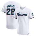 Johmsee M.Marlins #28 Kyle Stowers Player White  Home Limited Elite Stitched Jerseys