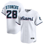 Johmsee M.Marlins #28 Kyle Stowers Player White  Home Limited Stitched Jerseys