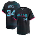 Johmsee M.Marlins #34 Liam Hicks Player Black City Connect Home Limited Stitched Jerseys