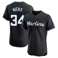 Johmsee M.Marlins #34 Liam Hicks Player Black Vapor Home Limited Elite Stitched Jerseys