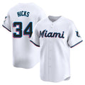 Johmsee M.Marlins #34 Liam Hicks Player White  Home Limited Stitched Jerseys