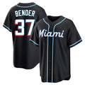 Johmsee M.Marlins #37 Anthony Bender Player Black Fashion Out Home Game Stitched Jerseys