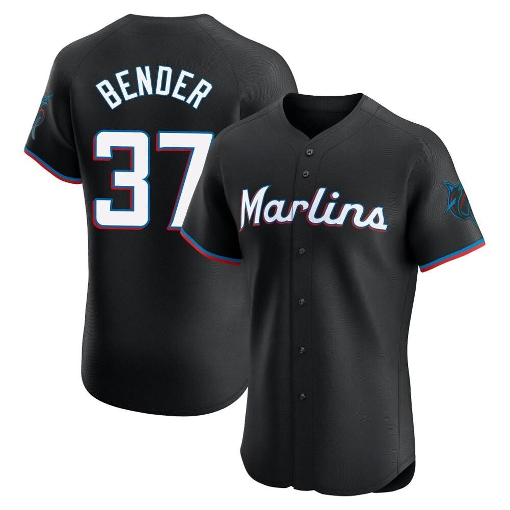 Johmsee M.Marlins #37 Anthony Bender Player Black Vapor Home Limited Elite Stitched Jerseys