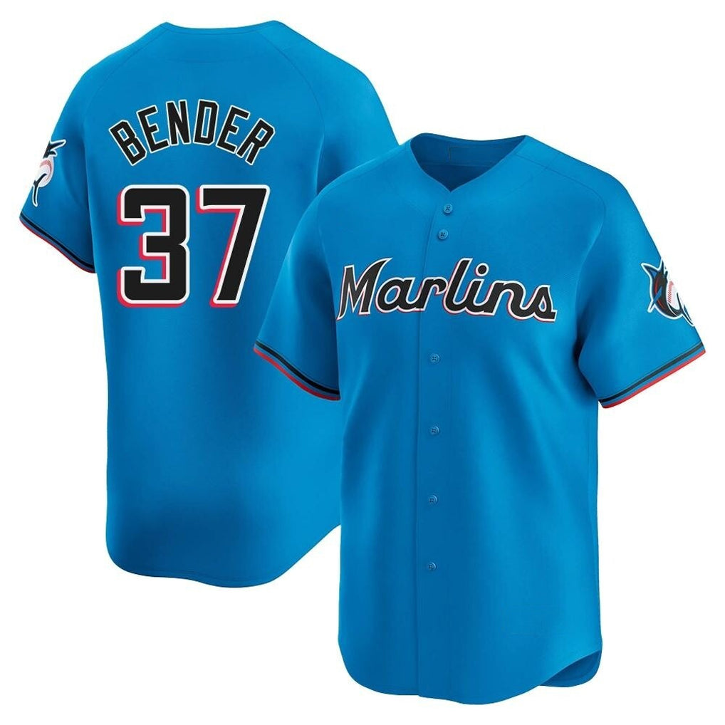 Johmsee M.Marlins #37 Anthony Bender Player Blue Home Limited Stitched Jerseys