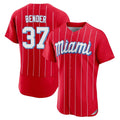 Johmsee M.Marlins #37 Anthony Bender Player Red City Connect Home Limited Elite Stitched Jerseys