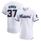 Johmsee M.Marlins #37 Anthony Bender Player White  Home Limited Elite Stitched Jerseys