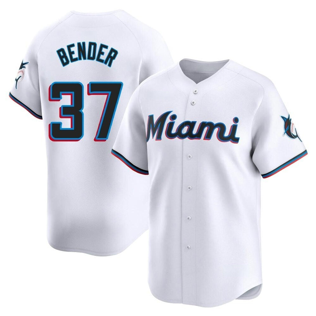 Johmsee M.Marlins #37 Anthony Bender Player White  Home Limited Stitched Jerseys