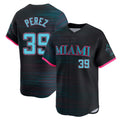 Johmsee M.Marlins #39 Eury Perez Player Black City Connect Home Limited Stitched Jerseys