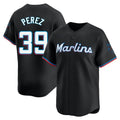 Johmsee M.Marlins #39 Eury Perez Player Black  Home Limited Stitched Jerseys