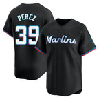 Johmsee M.Marlins #39 Eury Perez Player Black  Home Limited Stitched Jerseys