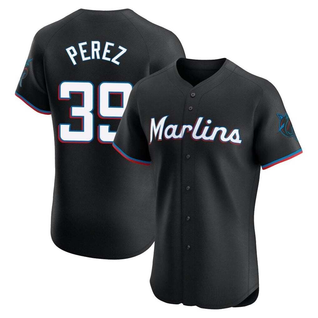 Johmsee M.Marlins #39 Eury Perez Player Black Vapor Home Limited Elite Stitched Jerseys