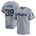 Johmsee M.Marlins #39 Eury Perez Player Gray Home Limited Stitched Jerseys