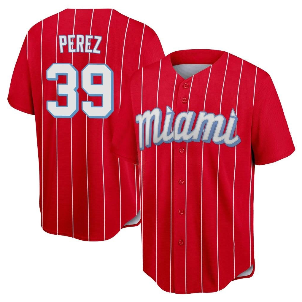 Johmsee M.Marlins #39 Eury Perez Player Red City Connect Home Game Stitched Jerseys