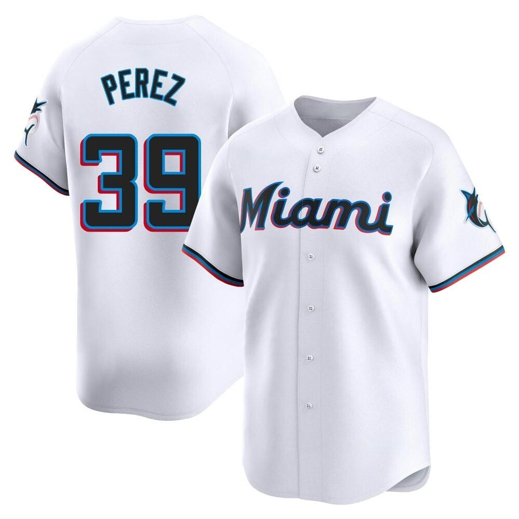 Johmsee M.Marlins #39 Eury Perez Player White  Home Limited Stitched Jerseys