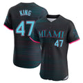 Johmsee M.Marlins #47 John King Player Black City Connect Home Limited Elite Stitched Jerseys