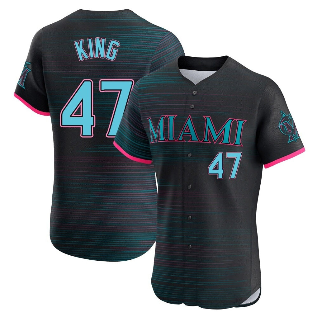 Johmsee M.Marlins #47 John King Player Black City Connect Home Limited Elite Stitched Jerseys