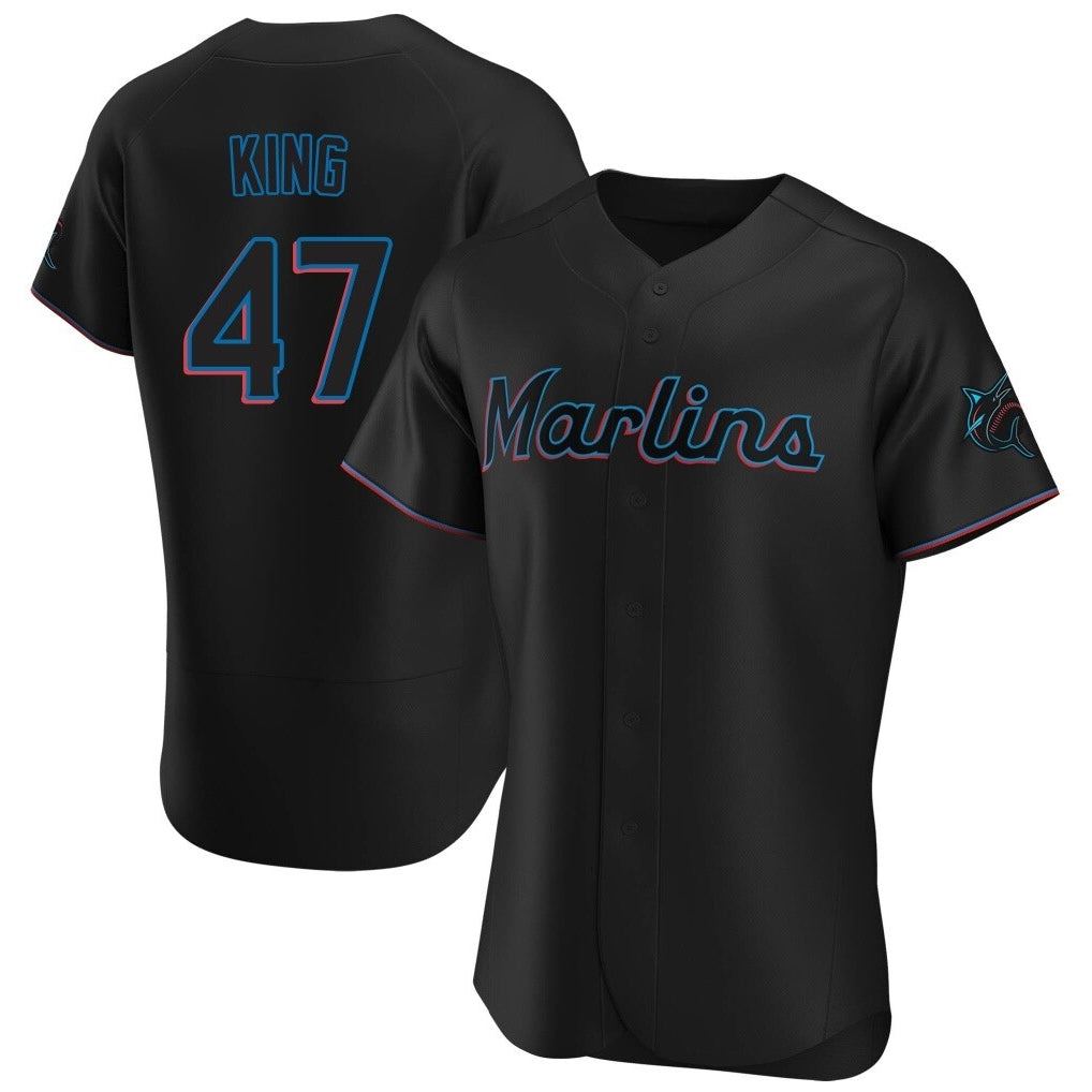 Johmsee M.Marlins #47 John King Player Black Home Limited Elite Stitched Jerseys