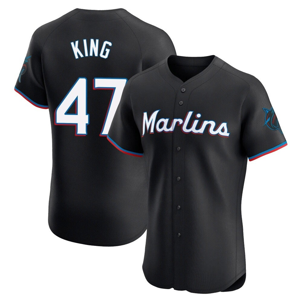 Johmsee M.Marlins #47 John King Player Black Vapor Home Limited Elite Stitched Jerseys
