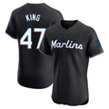 Johmsee M.Marlins #47 John King Player Black Vapor Home Limited Elite Stitched Jerseys