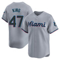 Johmsee M.Marlins #47 John King Player Gray  Home Limited Stitched Jerseys