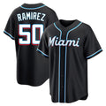 Johmsee M.Marlins #50 Agustin Ramirez Player Black Fashion Out Home Game Stitched Jerseys