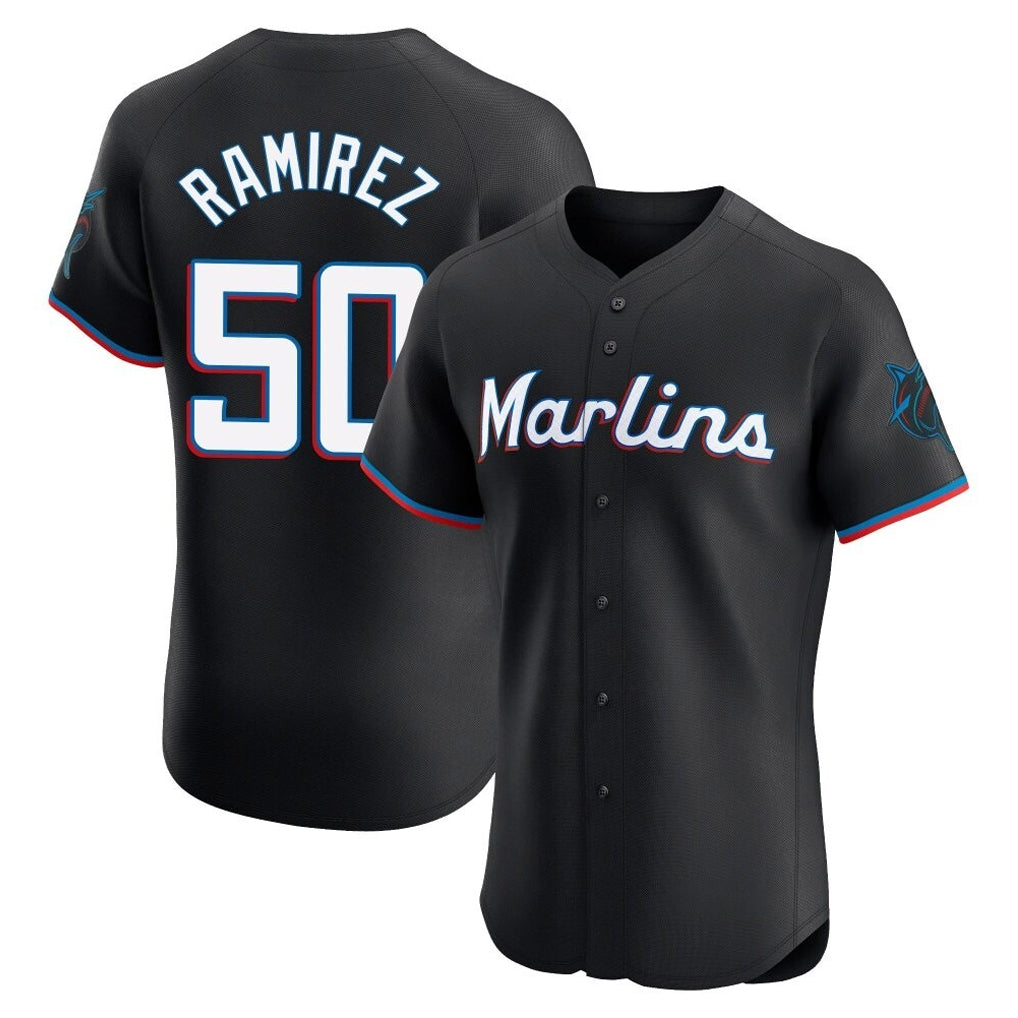 Johmsee M.Marlins #50 Agustin Ramirez Player Black Vapor Home Limited Elite Stitched Jerseys
