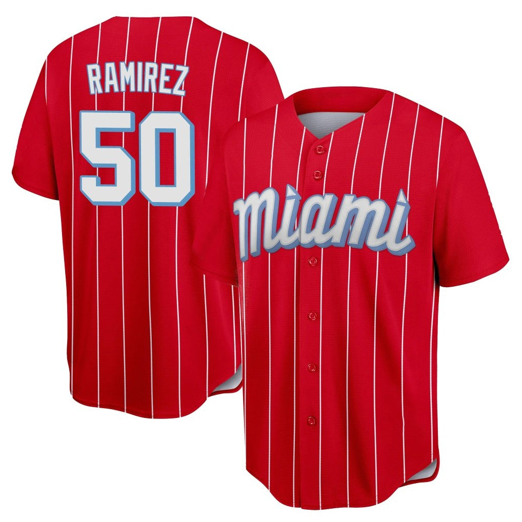 Johmsee M.Marlins #50 Agustin Ramirez Player Red City Connect Home Game Stitched Jerseys