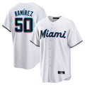 Johmsee M.Marlins #50 Agustin Ramirez Player White  Home Game Stitched Jerseys