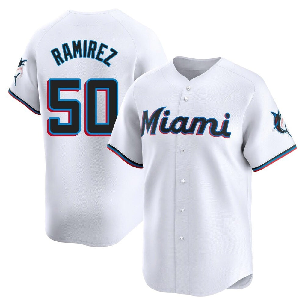 Johmsee M.Marlins #50 Agustin Ramirez Player White  Home Limited Stitched Jerseys