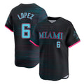Johmsee M.Marlins #6 Otto Lopez Player Black City Connect Home Limited Stitched Jerseys