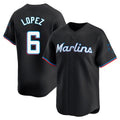 Johmsee M.Marlins #6 Otto Lopez Player Black  Home Limited Stitched Jerseys