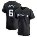 Johmsee M.Marlins #6 Otto Lopez Player Black Vapor Home Limited Elite Stitched Jerseys